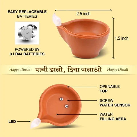 ✨ LED Light Water Sensor Diyas™  (Pack of 18)